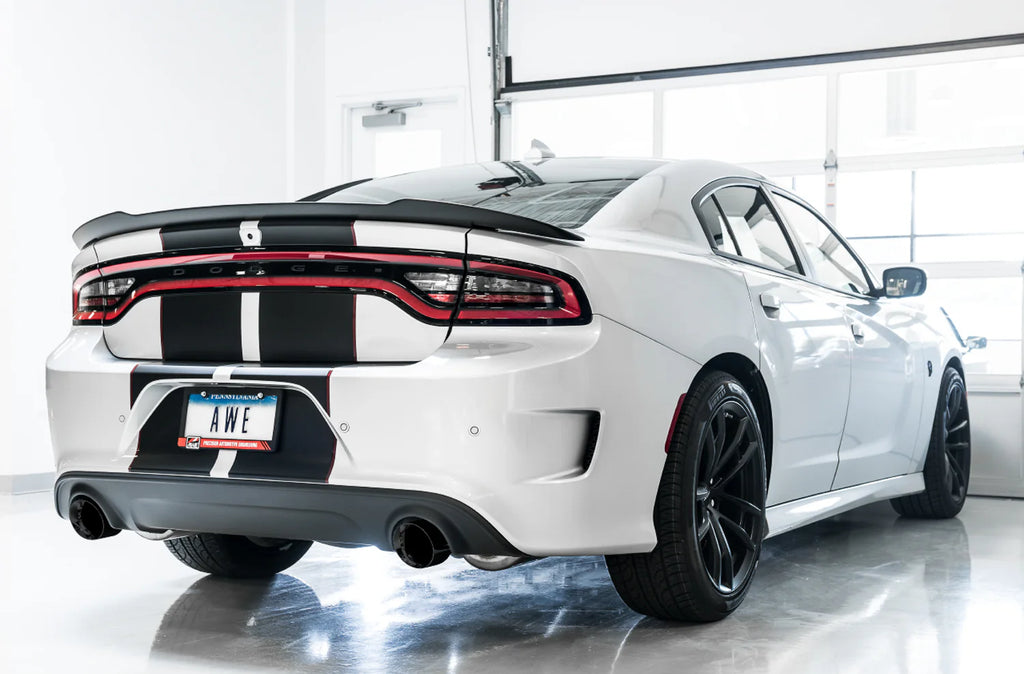 AWE Tuning 2015+ Dodge Charger 6.4L/6.2L Supercharged Track Edition Exhaust - Diamond Black Tips