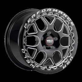 Weld Solana Beadlock 17x11 / 5x115 BP / ET0 / 78.1mm Bore - Gloss Black MIL DIA Wheel