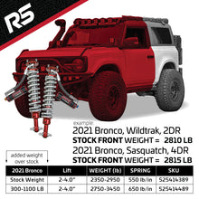 Load image into Gallery viewer, Ride Shocks Bronco 2.5 Inch Coilover Package for 2021+ Bronco Plus AccuTune Upper Control Arm Kit