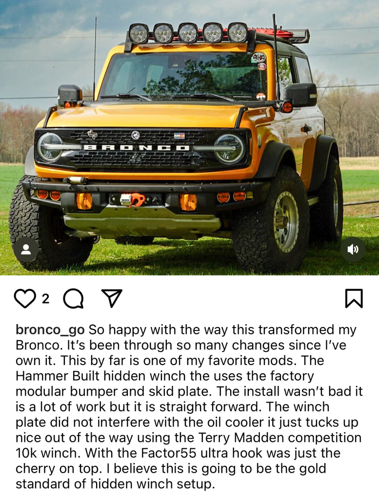 Hammer Built Ford Bronco Hidden Winch Mount