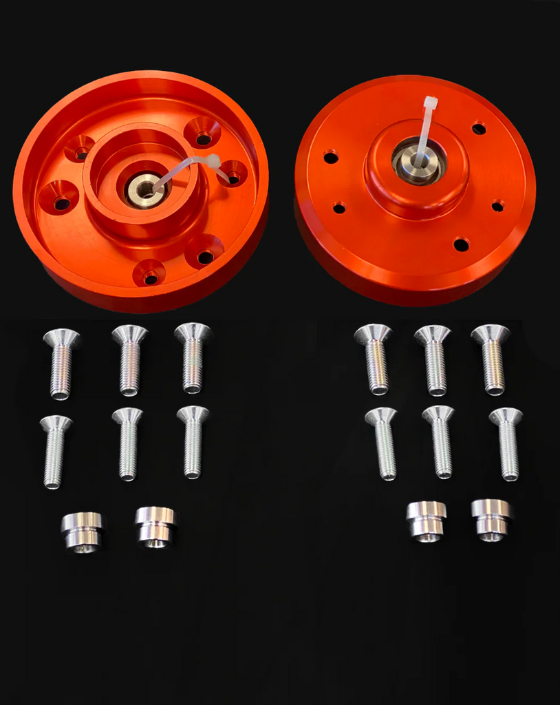 2022 + BRONCO RAPTOR - BILLET TOP HAT WITH 1 INCH LIFT FOR STOCK SHOCK - Fox Orange Anodized Finish 

FMI050103970140192