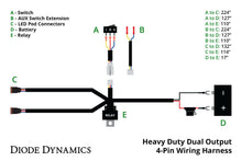 Load image into Gallery viewer, Diode Dynamics Heavy Duty Dual Output 4-pin Wiring Harness