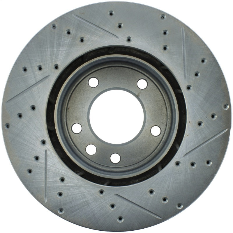 StopTech Select Sport 04-06 and 08-10 Porsche Cayanne Slotted and Drilled Front Right Brake Rotor
