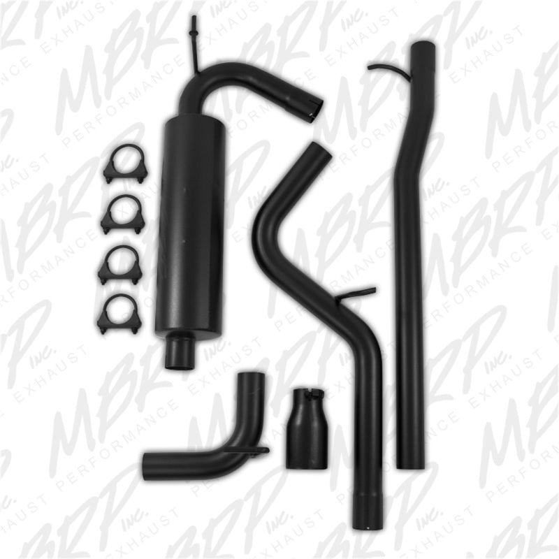 MBRP 12 Jeep Wrangler/ Rubicon 3.6L Cat Back Single Rear Exit Black Exhaust