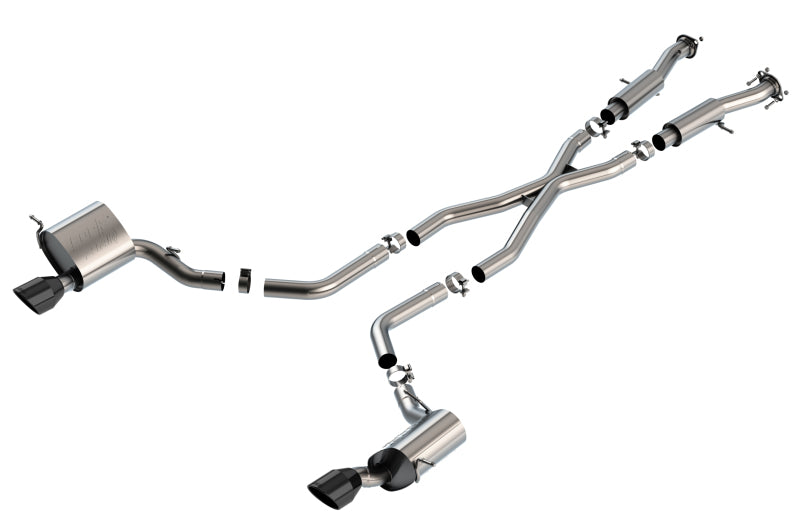 Borla 15-21 Jeep Grand Cherokee SRT 6.4L V8 AWD ATAK Cat-Back Exhaust System - Black Tips T-304SS