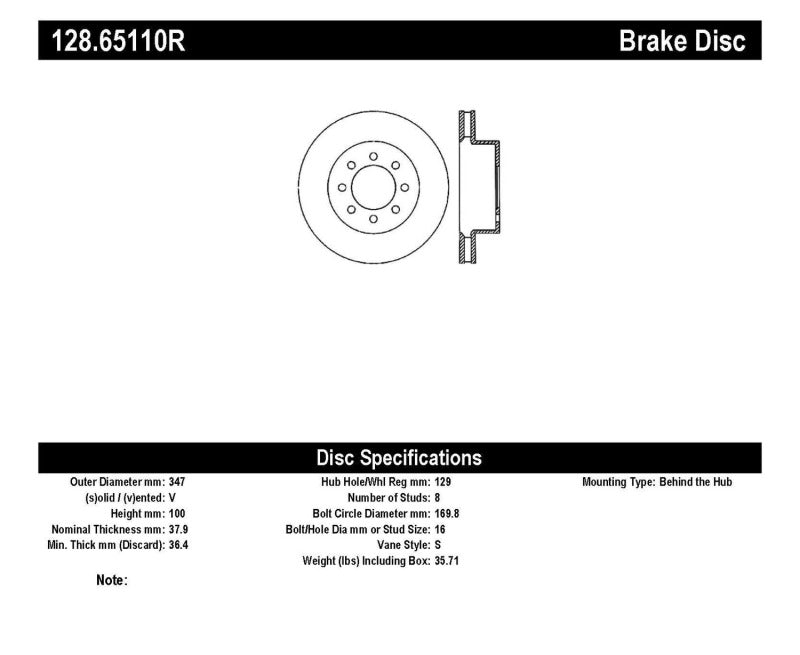 StopTech Sport Cross Drilled Brake Rotor - Front Left